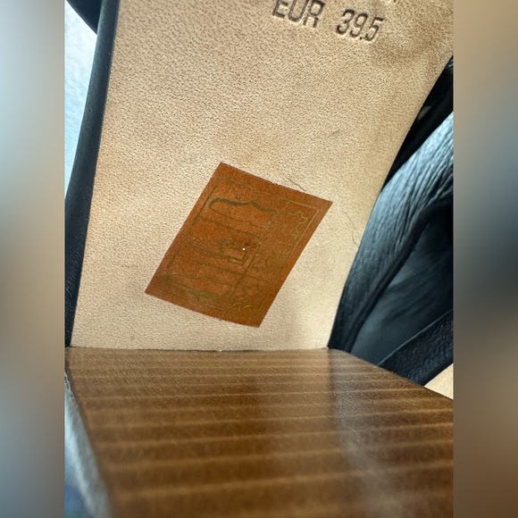 Vince Size 9.5M Black Leather Open Toe Block Heels Slingback Sandals Bootie - Picture 10 of 15